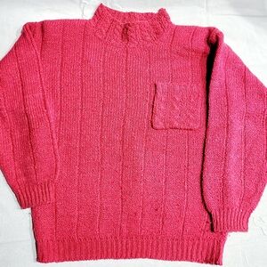 Bristol Court Cozy Hot Pink Acrylic Knit Sweater Vintage